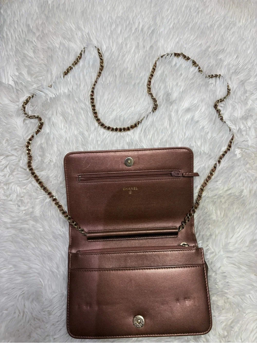 Pink Chanel Wallet on a Chain
